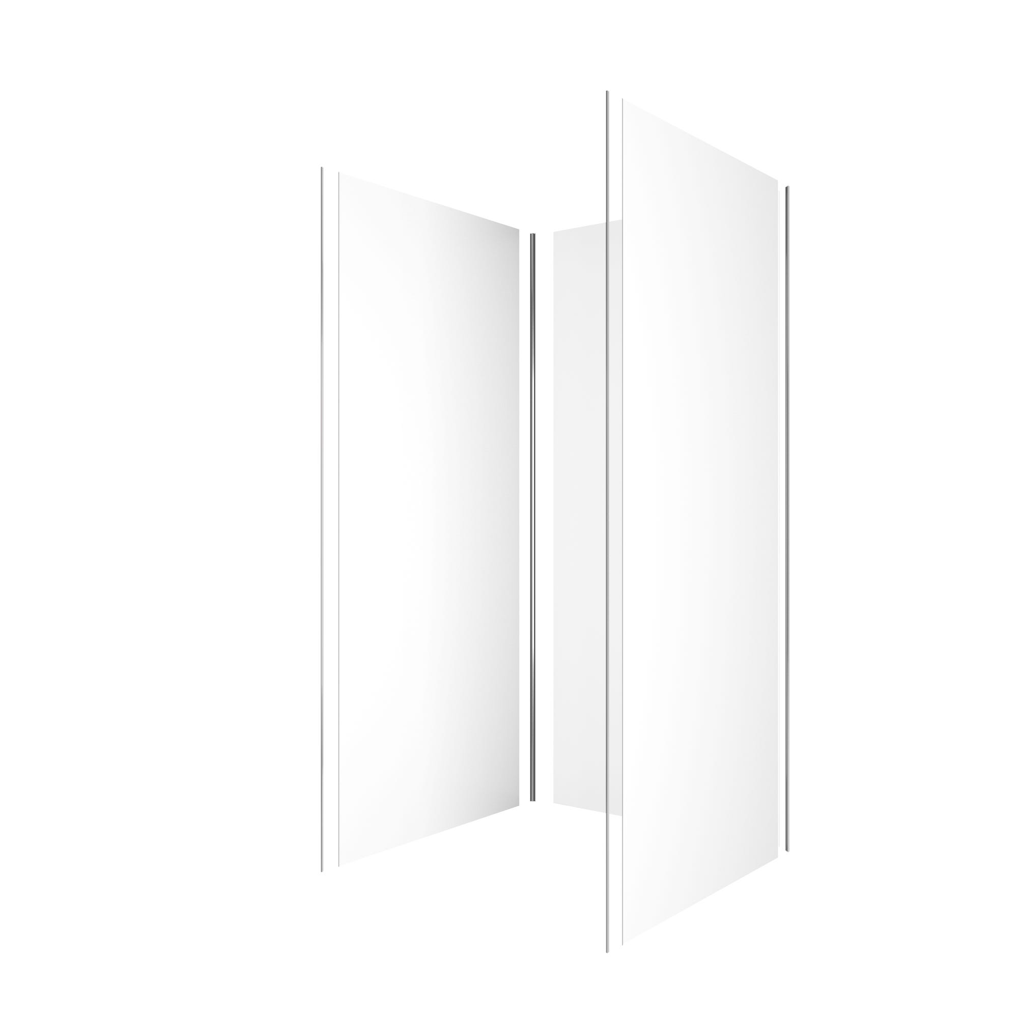 Pack de 3 Panneaux Muraux Aluminium BLANC 90x210 cm avec Profilés ANODISE BRILLANT - WALL'IT 2