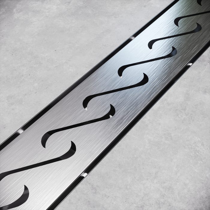 SIRHONA Drain de douche rectangulaire de 80cm avec grille à motifs de briques,Drain de plancher de douche comprend pieds de nivellement réglables 2