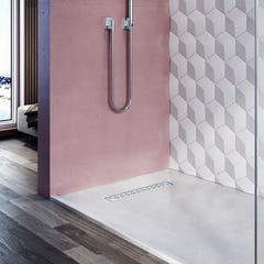 SIRHONA Drain de douche rectangulaire de 70cm avec grille à motifs de briques,Drain de plancher de douche comprend pieds de nivellement réglables 0