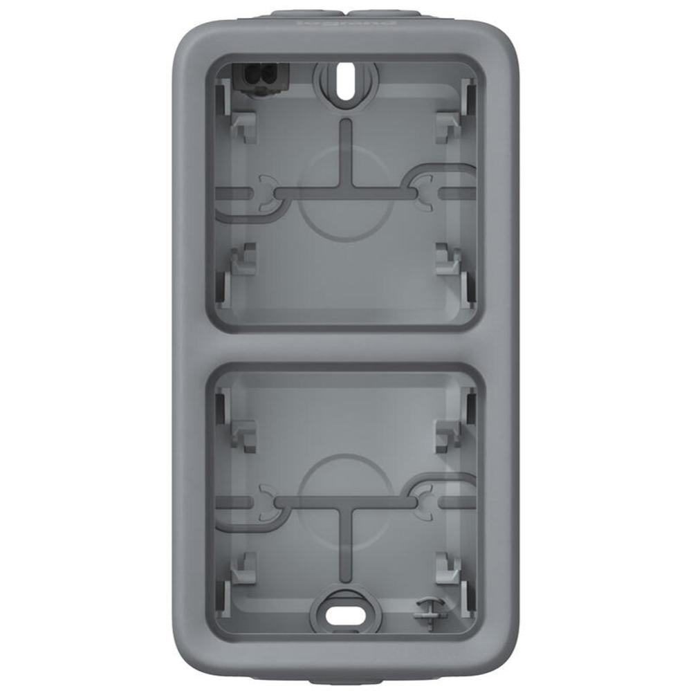 Boîtier étanche à embouts PLEXO composable IP55 gris 2 postes verticaux - LEGRAND - 069661