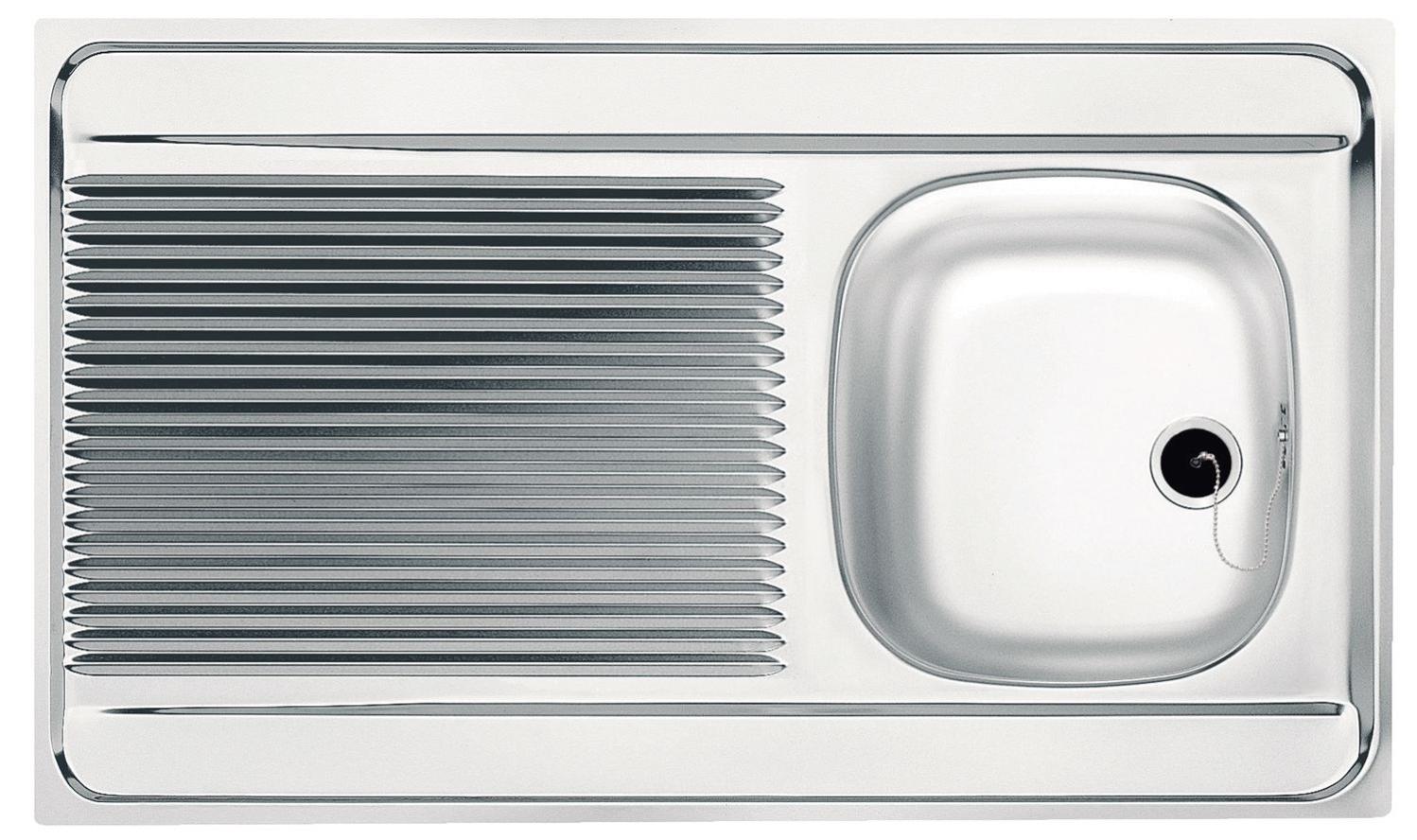 Evier inox à poser 1 bac 1 égouttoir - Dimensions : 80 x 60 MAN711-800