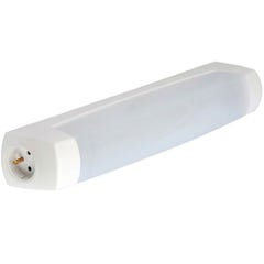 Réglette salle de bain EO S19 sans source lumineuse blanc SSL avec prise PC 2P+T - L’ÉBÉNOÏD - 055214 0