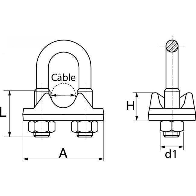 Serre câble à étrier A4 4mm boîte de 10 - ACTON - 649064M4 1