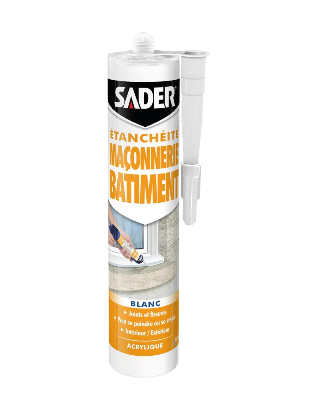 Mastic maçonnerie étanchéité blanc cartouche 280ml - SADER