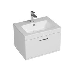 RUBITE Meuble salle de bain simple vasque 1 tiroir blanc largeur 60 cm 1