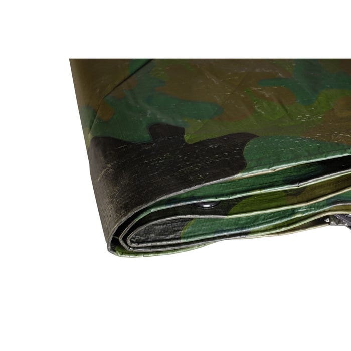 Bâche militaire 1,8x3 m 140g/m² Bâche camouflage de sol verte et noire Bâche de protection en polyéthylène 3