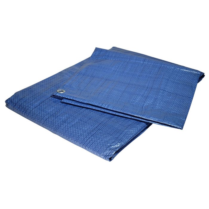 Bâche plastique 4 x 5 m bleue 80g/m² - bâche de protection polyéthylène 0