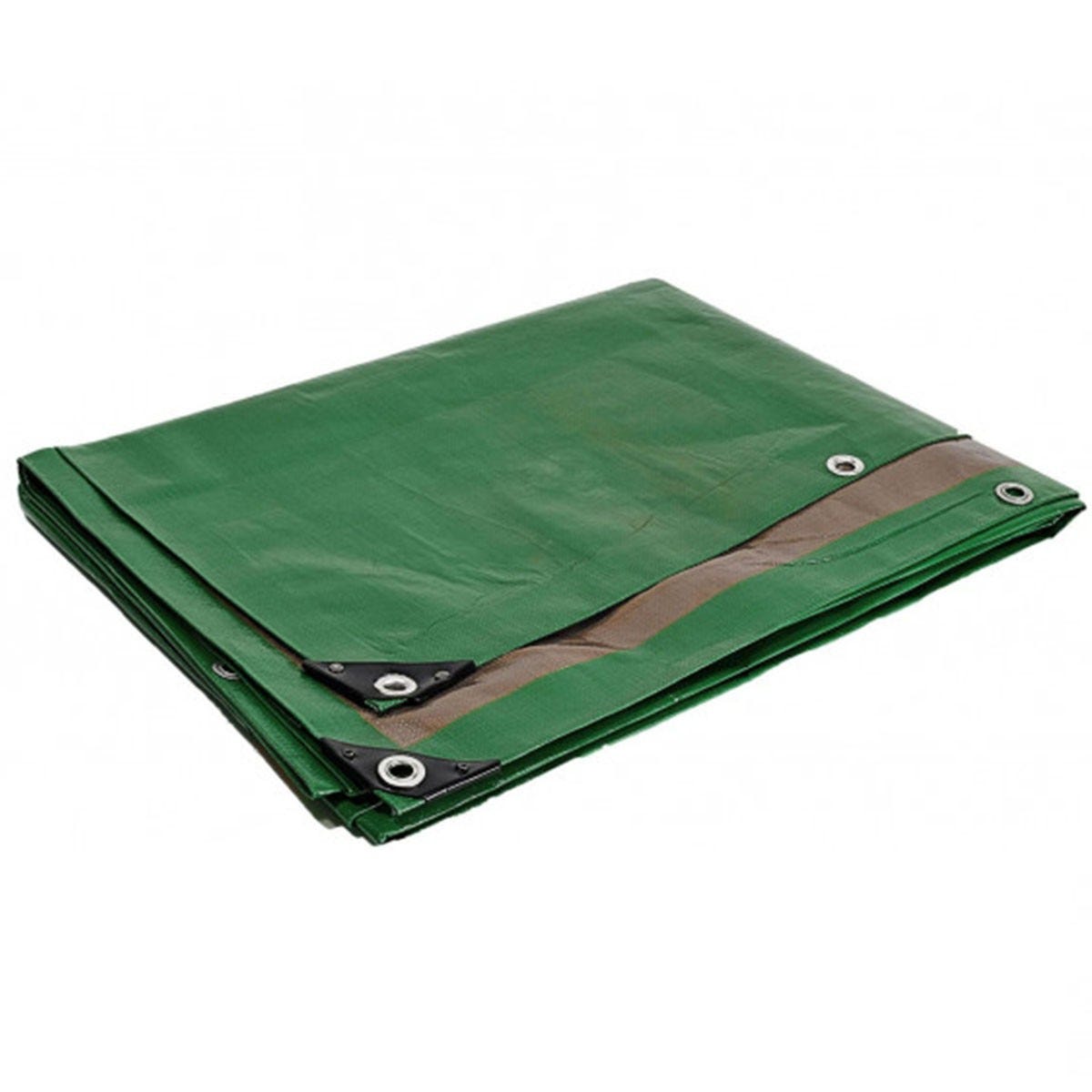 Bâche plastique 6 x 10 m étanche traitée anti UV verte et marron 250g/m² - bâche de protection polyéthylène haute qualité 1