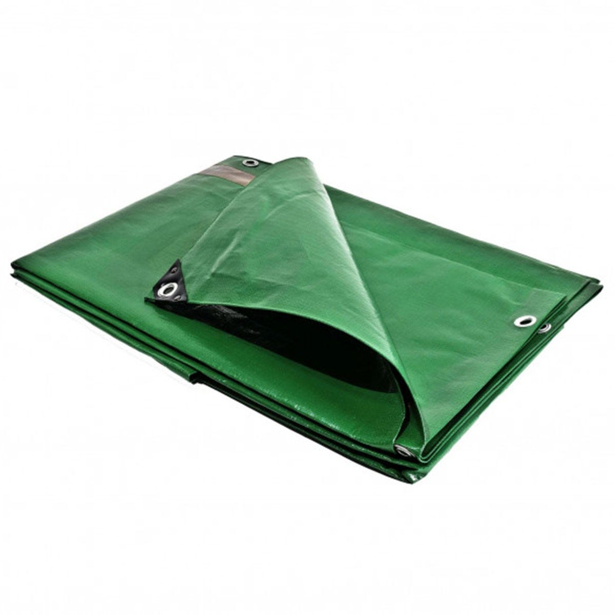 Bâche plastique 6 x 10 m étanche traitée anti UV verte et marron 250g/m² - bâche de protection polyéthylène haute qualité 2