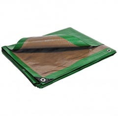 Bâche plastique 3x5 m étanche traitée anti UV verte et marron 250g/m² - bâche de protection en polyéthylène haute qualité 0