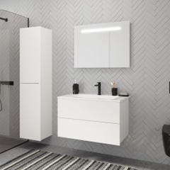 Meuble salle de bain simple vasque BURGBAD Cosmo 80 cm blanc mat 1