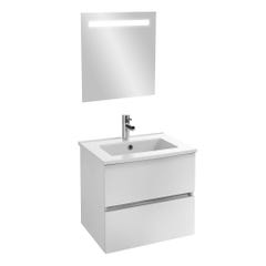 JACOB DELAFON - Meuble sous-plan Tolbiac blanc + plan vasque 61 x 46,50 cm Ola et miroir LED 0