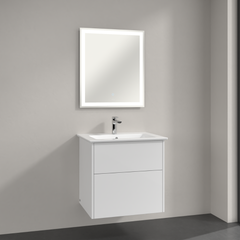 Meuble vasque VILLEROY ET BOCH Finero Blanc 65 cm + miroir 6