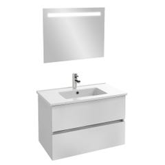 JACOB DELAFON - Meuble sous-plan Tolbiac blanc + plan vasque 81 x 46,50 cm Ola et miroir LED