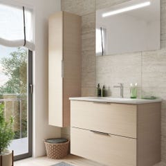 Meuble salle de bain simple vasque BURGBAD Olena 90 cm chêne clair 1