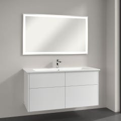 Meuble vasque VILLEROY ET BOCH Finero Glossy White 59 x 47,7 x 95,3 avec miroir