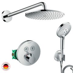 Lot robinet douche encastré thermostatique HANSGROHE ShowerSelect S + Douche de tête Raindance S 240 Design rond 0