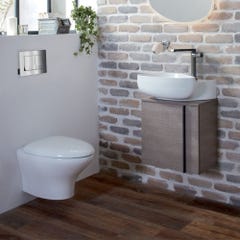 Meuble WC sous vasque JACOB DELAFON, Nouvelle Vague + vasque | Gris anthracite, v. gauche 2