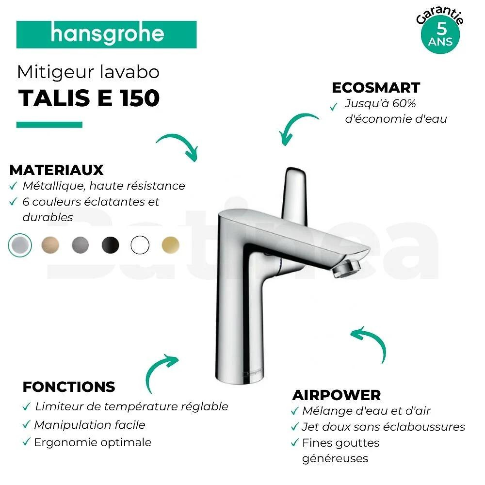 Mitigeur lavabo HANSGROHE Talis E 150 - Taille S + nettoyant Briochin 2