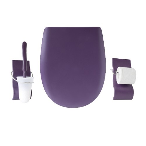 Abattant porte balayette porte papier wc prune Olfa Bricoman