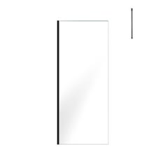 Paroi de Douche 80x200cm Verre Transparent - Profilé + Barre Plafond Noire - FREEDOM 2 BLACK 2