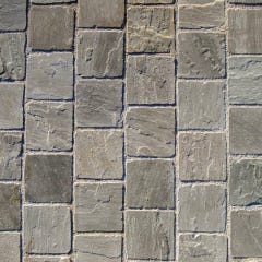 Pavé pierre naturelle Grès Kandla Gris 14x14cm Ep. 3 à 5cm (vendu au m²) - Ligerio 0