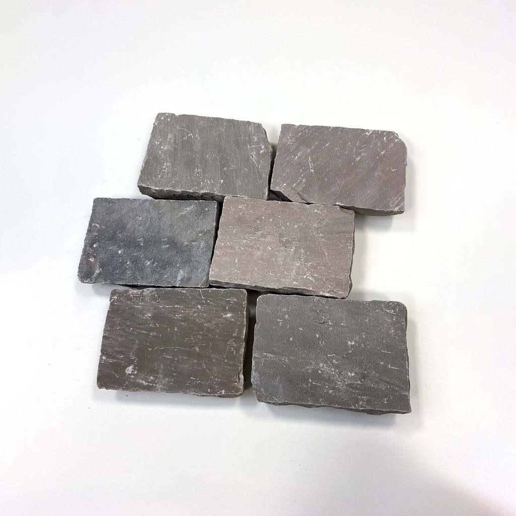 Pavé pierre naturelle Grès Kandla Gris 14x14cm Ep. 3 à 5cm (vendu au m²) - Ligerio 4