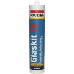 Glaskit TS - Mastic polymère hybride recouvrable - Soudal - Cartouche de 290 ml Blanc 0
