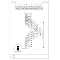 Escalier colimaçon VENEZIA-S - Diamètre 100 cm - Acier blanc 5