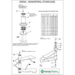 HandyStairs escalier colimaçon "Siena" - Ø 145 cm - Charnière à gauche - Hauteur 273 cm - 12 marches en hêtre - Gris 3