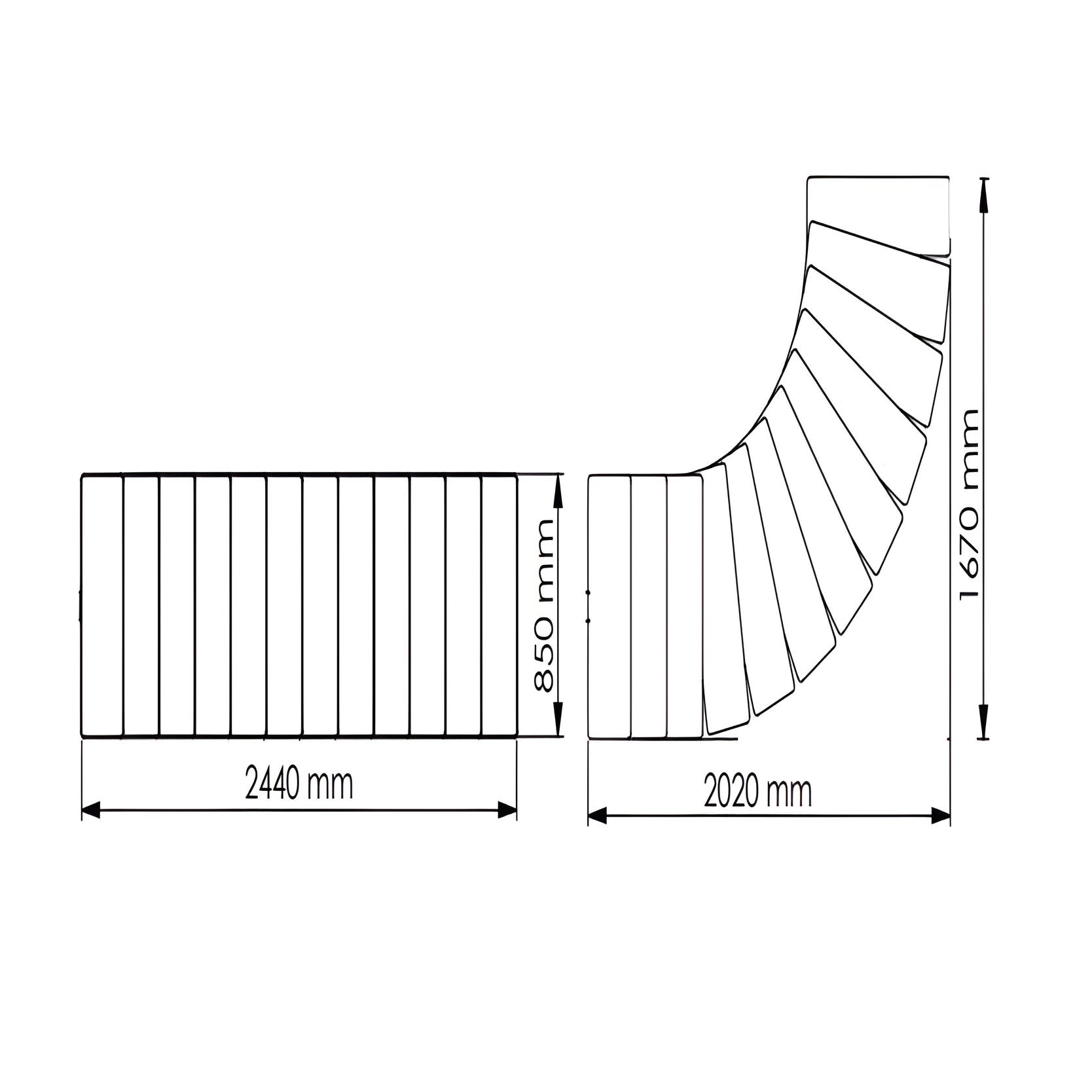 Escalier central Comforttop largeur 85cm - Acier blanc - Hêtre 2