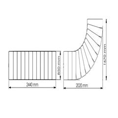 Escalier central Comforttop largeur 85cm - Acier blanc - Hêtre 2