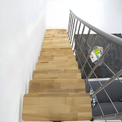 Escalier central Comforttop largeur 85cm - Acier blanc - Hêtre 3