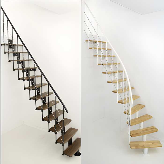 Escalier central Comforttop largeur 85cm - Acier blanc - Hêtre 4