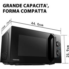 Micro-ondes pose libre Noir - 20L - 800W - TOSHIBA 2