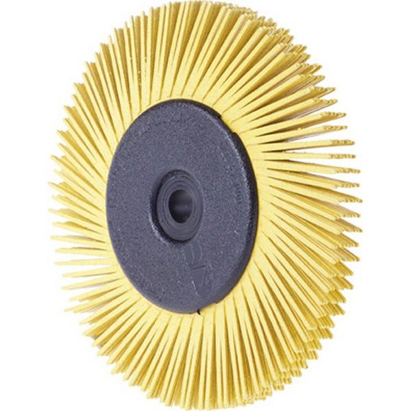 Brosse Radiale Bristle Brush BB-ZB, Ø x Épais. : 150 x 12 mm, Grain 80, Couleur jaune, Nombre de segments : 8 2