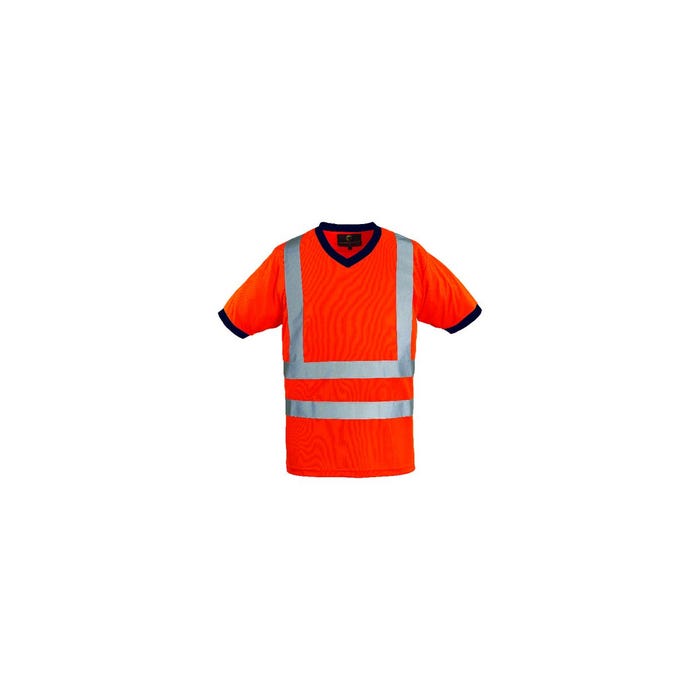 T-shirt YARD MC col V orange HV - COVERGUARD - Taille L 0