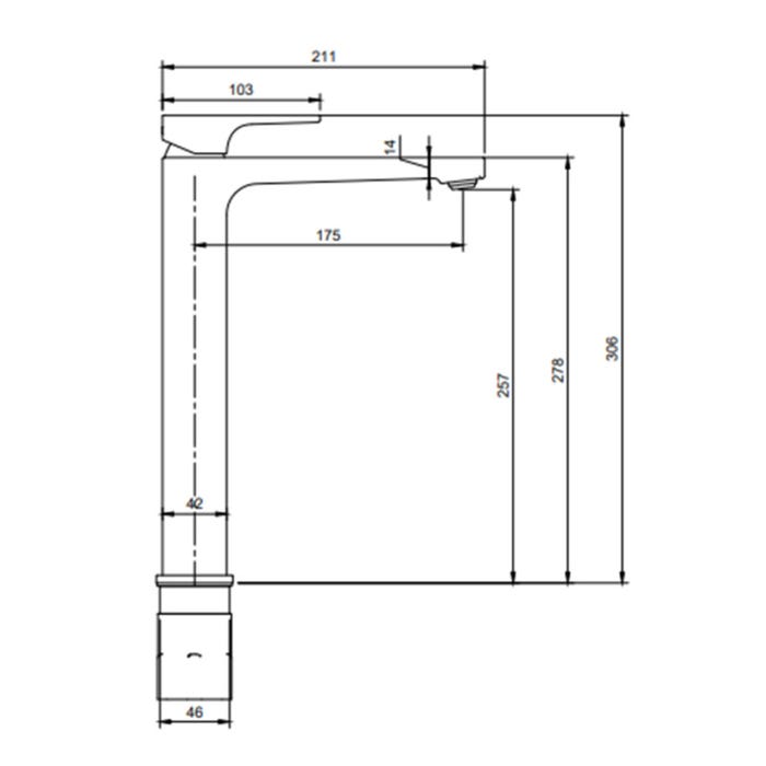 Villeroy & Boch Architectura Square Mitigeur Monocommande pour lavabo, Surélevée, Avec vidage, Chrome (TVW12500200061) 3