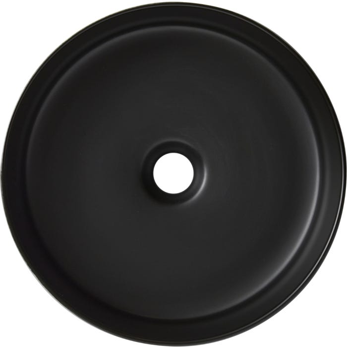 Vasque à poser céramique ronde Asina - ø 36cm - Décor vert noir mat 3