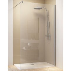 Schulte paroi de douche à l'italienne, 140 x 200 cm, verre 8 mm, profilé aspect chromé, Walk In 1