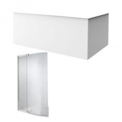 Tablier bain compatible toutes baignoires rectangulaires, installation angle, 180x90x60cm, Blanc + Pare bain Malice Jacob Delafon 0