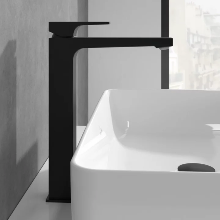 Villeroy & Boch Architectura Square Mitigeur Monocommande pour lavabo, Surélevée, Avec vidage, Noir Mat (TVW125002000K5) 5
