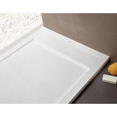 Receveur de douche extraplat, résine, blanc L.90 x l.120 cm, New York de marque SANYCCES + Bonde extra-plate 1