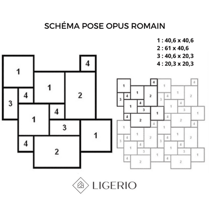 Travertin pierre naturelle mur/sol premier choix clair format Opus Romain Ep. 1,2cm (vendu au m²) - Ligerio 2