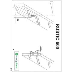 HandyStairs Escalier de meunier "Rustic60" - Bois de pin - Quart tournant a droite - Largeur 60cm - Hauteur 280cm 2