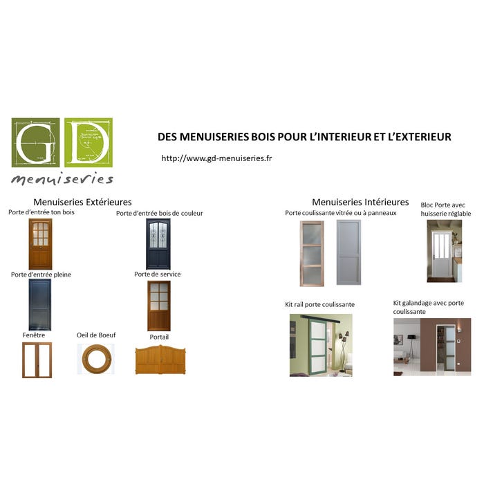 Porte Coulissant Atelier Blanc H204 X L93 + Systeme De Galandage Et Kit De Finition Inclus Gd Menuiseries 3