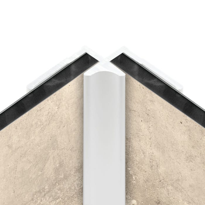 Schulte Profilé d'angle intérieur pour Panneau mural de douche, DécoDesign,  Blanc, 255 cm 3