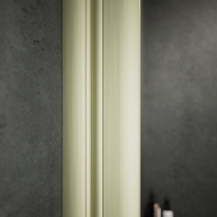 Schulte paroi de douche fixe à l'italienne dorée, 120x200 cm, verre 6 mm transparent, Walk In couleur, profilé or mat à clipser 3