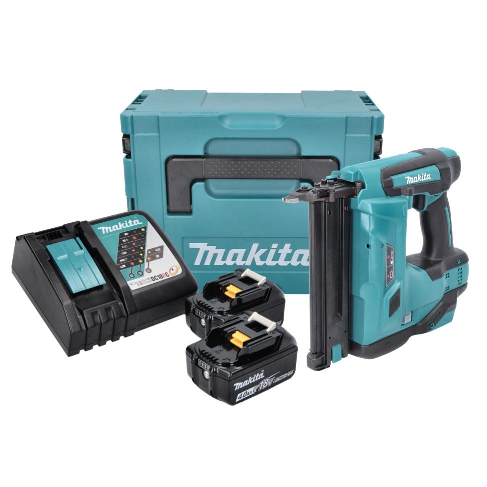 Makita DBN 500 RMJ Cloueur sans fil 18 V - 15 - 50 mm + 2x batterie 4,0 Ah + Chargeur + Makpac 0