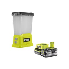 Pack RYOBI Lanterne LED 18V One+ 850 Lumens RLL18-0 - 1 Batterie 4.0Ah - 1 Chargeur rapide RC18120-140 0